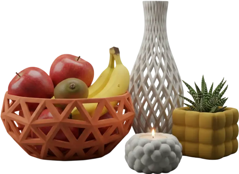 Vase géométrique moderne, objet impression 3d pour décoration intérieure.