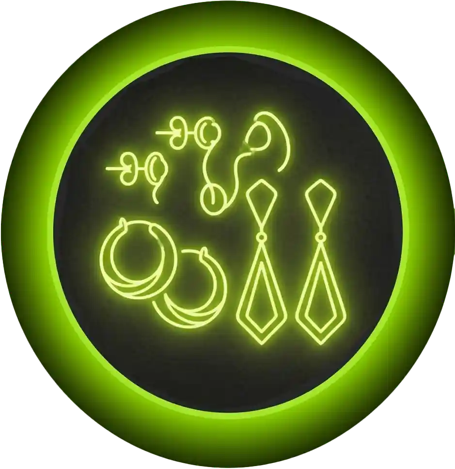 icone boucle d'oreilles neon vert