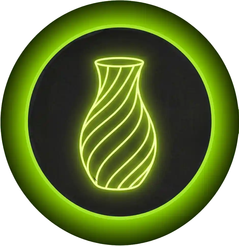 icone vase neon vert